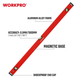 Уровень алюминиевый с магнитной базой WORKPRO 1000 мм, 0.5 мм PRO WP262013 - изображение 2