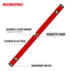 Уровень алюминиевый с магнитной базой WORKPRO 800 мм, 0.5 мм PRO WP262012 - изображение 2