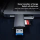 Кардридер Multifunction 6 в 1 Micro USB OTG/USB 2.0/Type-C to TF/SD/USB 366 Серый - изображение 4