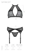 Комплект білизни Passion SATARA SET L/XL black, топ, пояс для панчіх, стрінги - зображення 7