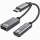 Кабель OTG Type-C - Type-C та USB 2.0 0.12 м Сірий (TCOTGTC-GR) - изображение 1