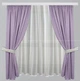 Короткі штори з гардинами для кухні Adagio Windows Decor Бузкові у розмірах 2,8х1,7м - тюль, 1,45х1,7м (2шт) - штори - изображение 1