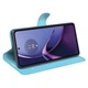 Классический чехол-книжка Deexe Book Type для Motorola Moto G84 - Blue - изображение 3