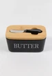 Масляна керамічна з бамбуковою кришкою та ножем для олії "Butter" Чорна 16,5х9,5 см (00000010467) - зображення 4