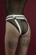 Гартеры Feral Feelings - Belt Briefs, трусики, натуральная кожа, цвет белый S/L ( SO3447 ) - изображение 2