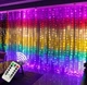 Светодиодная гирлянда-занавес Штора Lightning Rainbow от USB с пультом ДУ 300 LED 3х3 м Разноцветный (RGB) (79685258) - изображение 1