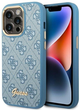 Etui plecki Guess 4G Vintage Gold Logo do Apple iPhone 14 Pro Max Blue (3666339065317) - obraz 2