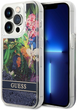 Панель Guess Flower Liquid Glitter для Apple iPhone 14 Pro Max Синій (3666339066116) - зображення 1