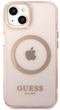 Панель Guess Gold Outline Translucent MagSafe для Apple iPhone 13 Рожевий (3666339057107) - зображення 2