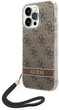 Etui plecki Guess 4G Print Strap do Apple iPhone 14 Pro Brown (3666339093853) - obraz 1