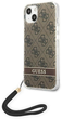 Etui plecki Guess 4G Print Strap do Apple iPhone 14 Brown (3666339093839) - obraz 1