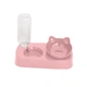 Миска для котов Taotaopets 119906 Pink 22*28,2*14,5 см двойная с поилкой - изображение 2