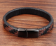 Мужской кожаный браслет Primo Cowboy Lux 21 - Black - изображение 4