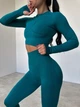 Бесшовный костюм UACTIVE для фитнеса лосины с Pushup и топрашгард изумрудный M (MA04) - изображение 2