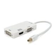 Конвертер mini Display Port (папа) на HDMI/VGA/DVI(мама) 30cm White 4K/2K - изображение 1