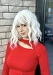 Парик каре кудрявый белый PoliLy, с имитацией кожи, термостойкое волокно - изображение 1
