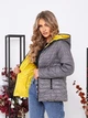 Куртка-ветровка двусторонняя kh185 желтый / серый 48 - изображение 5
