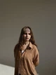 Повязка женская на голову ровная D.Hats кофейного цвета - изображение 2