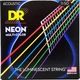 Струни для акустичної гітари DR STRINGS NEON MULTI-COLOR ACOUSTIC - CUSTOM LIGHT (11-50) - зображення 1
