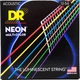 Струни для акустичної гітари DR STRINGS NEON MULTI-COLOR ACOUSTIC - LIGHT (12-54) - зображення 1