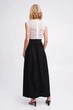Длинное вечернее платье с кружевом на и разрезом на ноге Подіум 28005-BLACK/WHITE S Черный - изображение 2