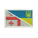 Шеврон на липучці (велкро) Прапор Грузія-Україна 8х5 см Білий 5014 - изображение 1