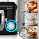 Кухонний планетарний комбайн MalTec MaltecChef2200W BL 2200 Вт з насадками та силіконовою лопаткою Чорний із сріблястим - зображення 5