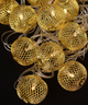 Світлодіодна гірлянда з золотими кульками "Сітка-сфера" 20 LED, 5м + перехідник, 220V, IP44, Теплий білий - зображення 7