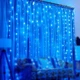 Светодиодная гирлянда штора 320 LED, 3x2м, 220В, прозрачный провод, 8 режимов, IP44 Синий - изображение 1
