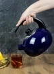 Чайник зі свистком емальований з подвійним дном 2,5л Kamille для газу та індукції Синій - зображення 8
