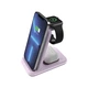 Зарядний пристрій Canyon WS-304 Foldable 3in1 Wireless charger Iced Pink (CNS-WCS304IP) - зображення 1