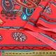 Штапель коралловый, орнамент красно-бежевые огурцы, 1ст.купон, ш.140 (16007.009) - изображение 2
