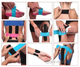 Кинезио тейп (кинезиологический тейп) Kinesiology Tape 5см х 5м синий с голубым (хакки) - изображение 7