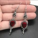 Серьги серебристые сердца стиль готическое украшение 1171 - изображение 1