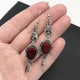 Серьги серебристые сердца стиль готическое украшение 1171 - изображение 2