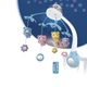 Музыкальный мобиль на аккумуляторе Baby Bell Teddy Bear 3 в 1 с ночником, проектором и пультом управления Мишки на веточках голубой - изображение 1