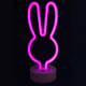 Неоновый светильник Neon Lights "Кролик" Ночник LED лампа настольная от USB и 3хАА Розовый - изображение 1