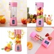 Портативный фитнес блендер шейкер Juice Cup Fruits с двойным лезвием | Переносной USB миксер для приготовления смузи и коктейлей Розовый - изображение 4