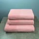 Комплект махровых полотенец Вафельный Бордюр 3шт GM Textile 50х90см, 50х90см, 70х140см 500г/м2 (Розовый) - изображение 1