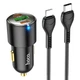Автомобильное зарядное устройство в прикуриватель Hoco NZ6 Type C to Lightning | 45 Вт, 1USB/2Type-C, PD|Black - изображение 1