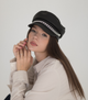 Кепи женская кожаная с декором D.Hats черного цвета - изображение 1