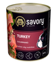 Влажный корм Savory для взрослых собак всех пород, с индейкой, 800 г - изображение 1