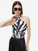 Боди-блуза женская H&M A2609-1168970 M Белая с черным (4000010963) - изображение 1