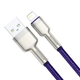 Кабель синхронизации Baseus Cafule Metal Cable USB to Lightning 2.4A 1m Purple (CALJK-A05) - изображение 2