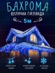 Уличная новогодняя светодиодная LED гирлянда "Бахрома" от сети 5 м Синий (90885432) - изображение 1