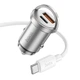 Автомобільне зарядне пристрій Hoco NZ10 Handy USB-A/Type-C Silver (6942007601849) - зображення 2