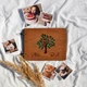 Альбом для фотографий деревянный / фотоальбом на подарок / крафтбук "дерево с листьями" темная обложка, черные страницы. Your Magnets - изображение 1