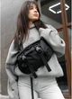 Большая женская поясная сумка бананка Sambag DynamicDart черная тканевая - изображение 4
