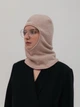 Балаклава вязаная шапка шарф D.Hats цвет бежевая - изображение 1