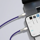 Кабель синхронизации Baseus Cafule Metal Type-C to Lightning PD 20W 2.4А 1m Purple (CATLJK-A05) - изображение 8